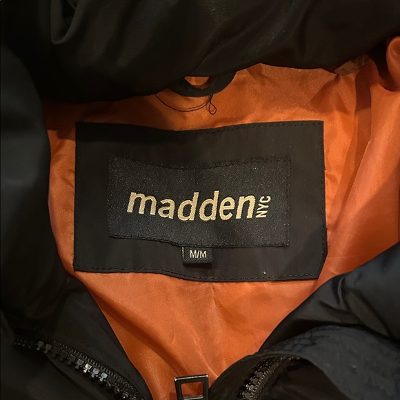 Madden Black Puffer Jacket with Faux Fur Hood size MM - Picture 2 of 16